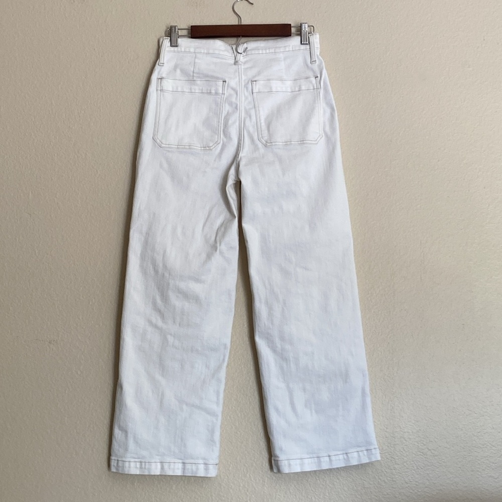 J. Crew Slim Wide-Leg with Contrasting Stitch Button Front Jeans - Picture 3 of 12